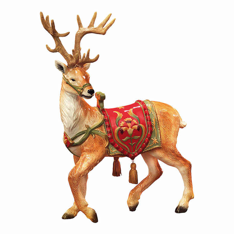 Goebel Weihnachtsfigur Rentier mit Quasten am Sattel - Fitz & Floyd