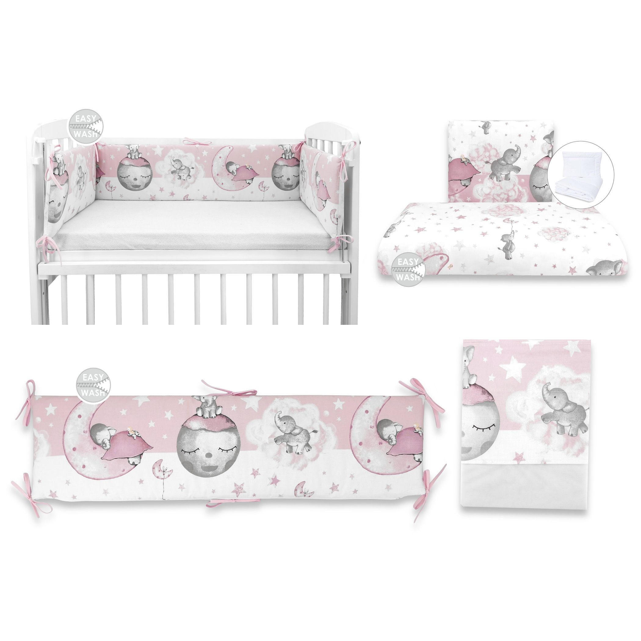Baby-Delux Beistellbett Babybett Elefant Mond, Stillbett 90x40 weiß höhenve günstig online kaufen
