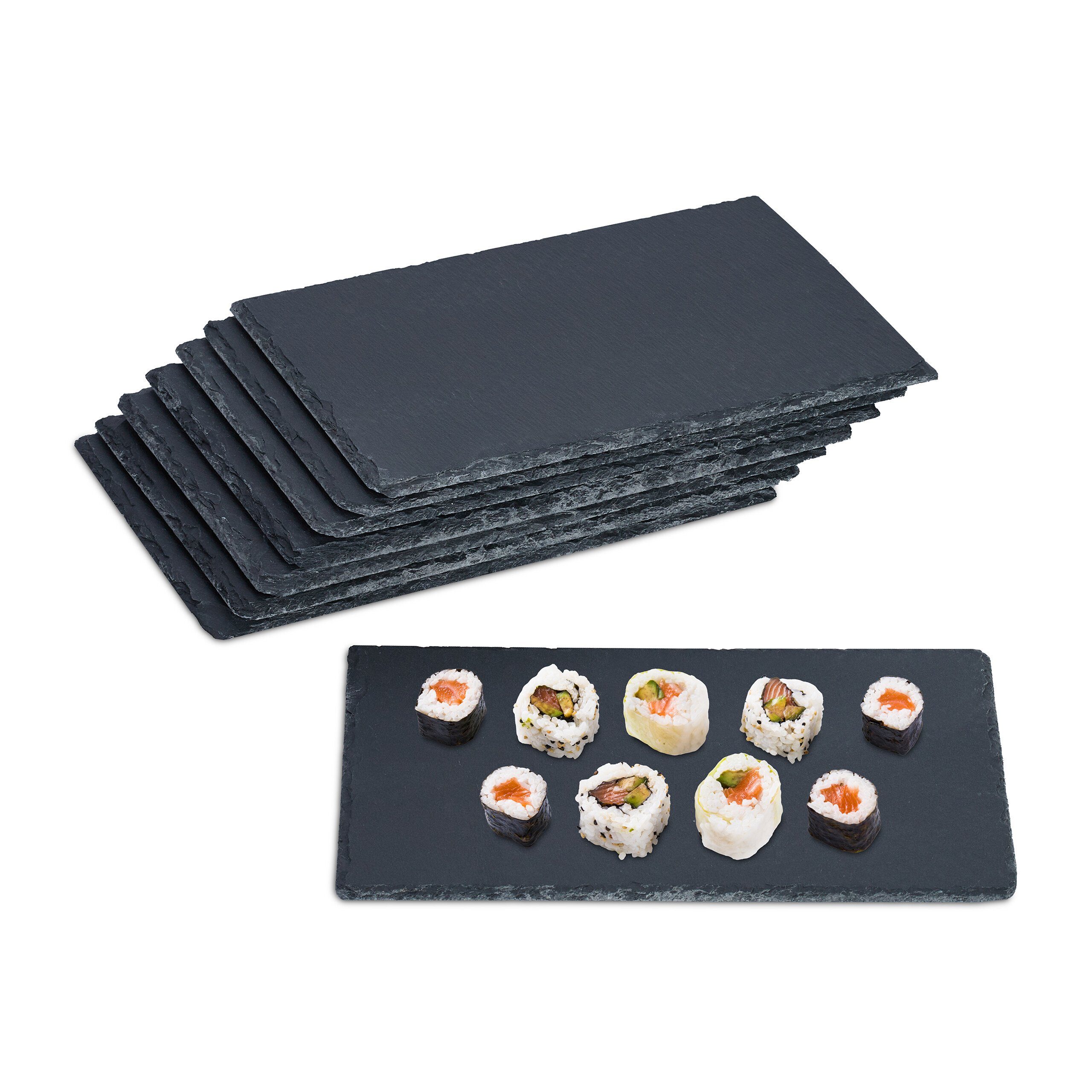 Servierplatte Schieferplatte 26 x 16 cm im 8er Set