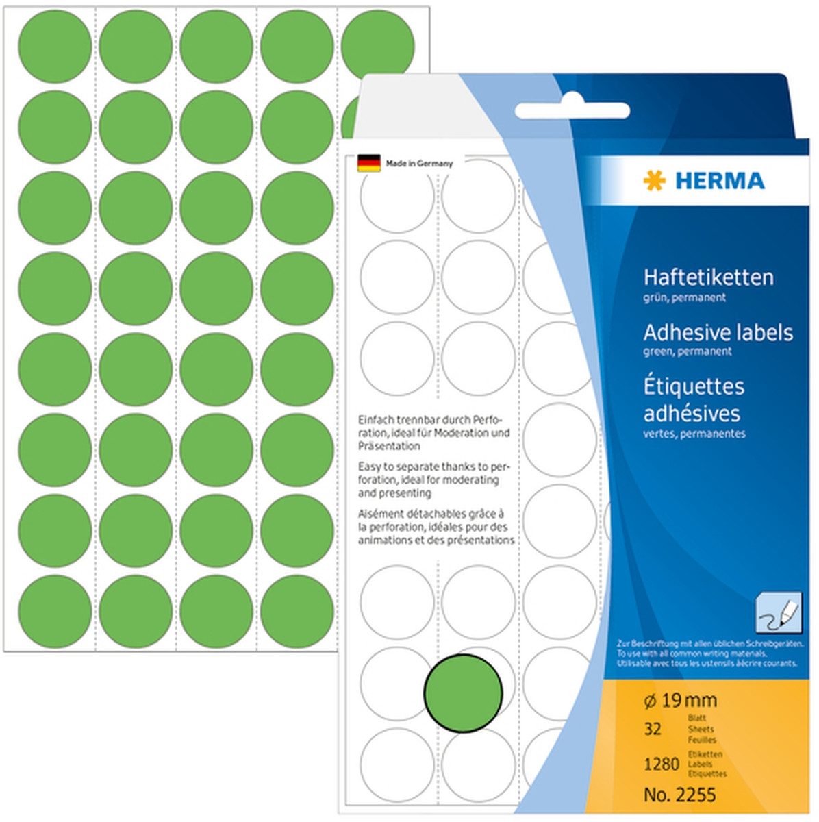Etiketten Vielzweck-Etiketten 19mm grün VE=1280 Stück