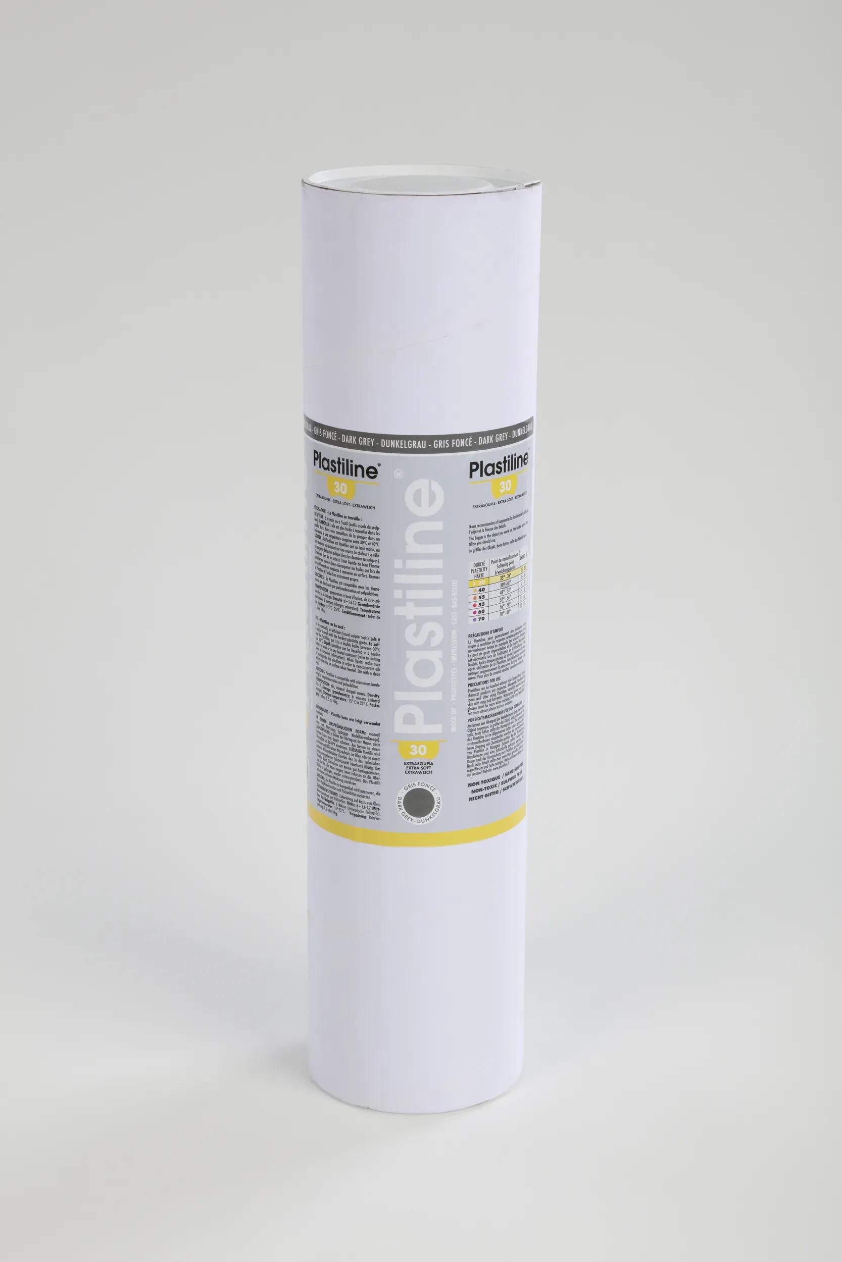Plastiline Knete 1kg Modelliermasse Härtegrad 30 (extraweich) Dunkelgrau 5730T, PLASTILINE
