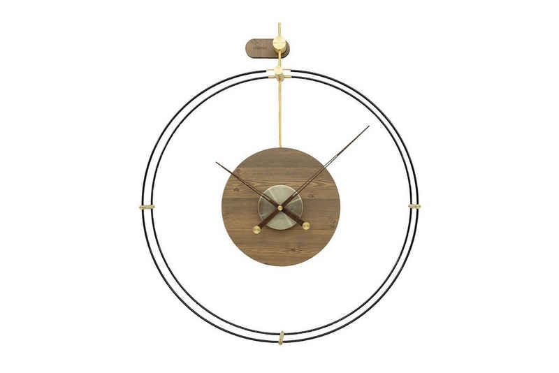 ONZENO Wanduhr THE MOON. 60x60x2.5 cm (handgefertigte Design-Uhr)