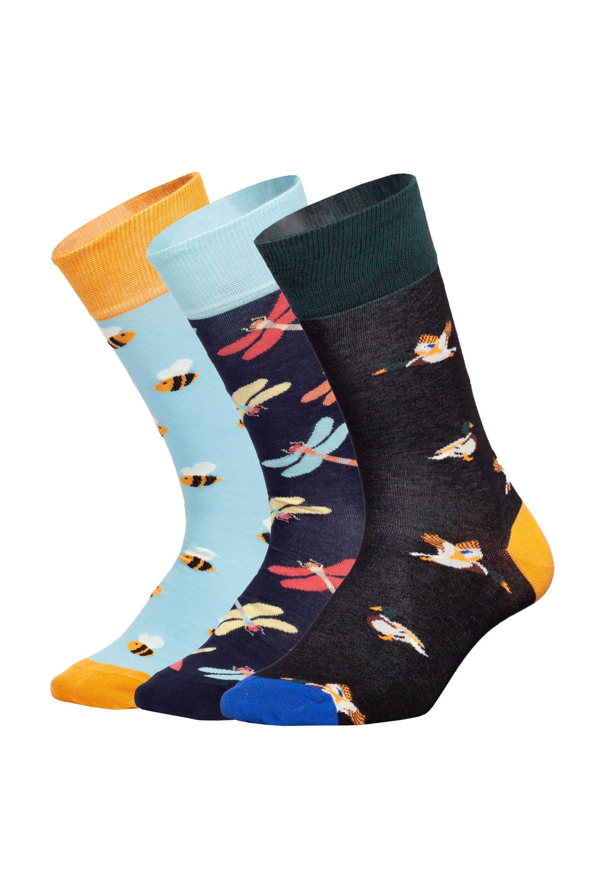 DillySocks Basicsocken Flutter into Spring mit Geschenkbox Aus Baumwolle & recyceltem Polyamid