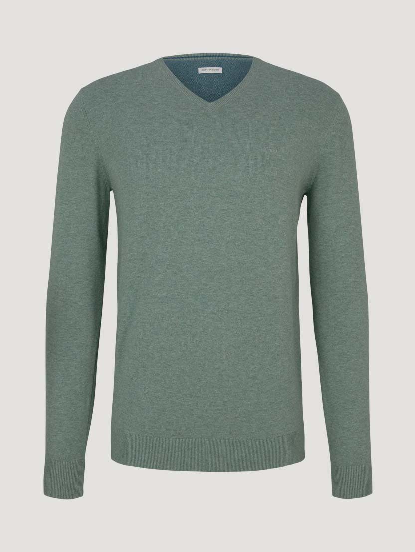 TOM TAILOR Sweatshirt Basic V-Neck Sweater (1-tlg)