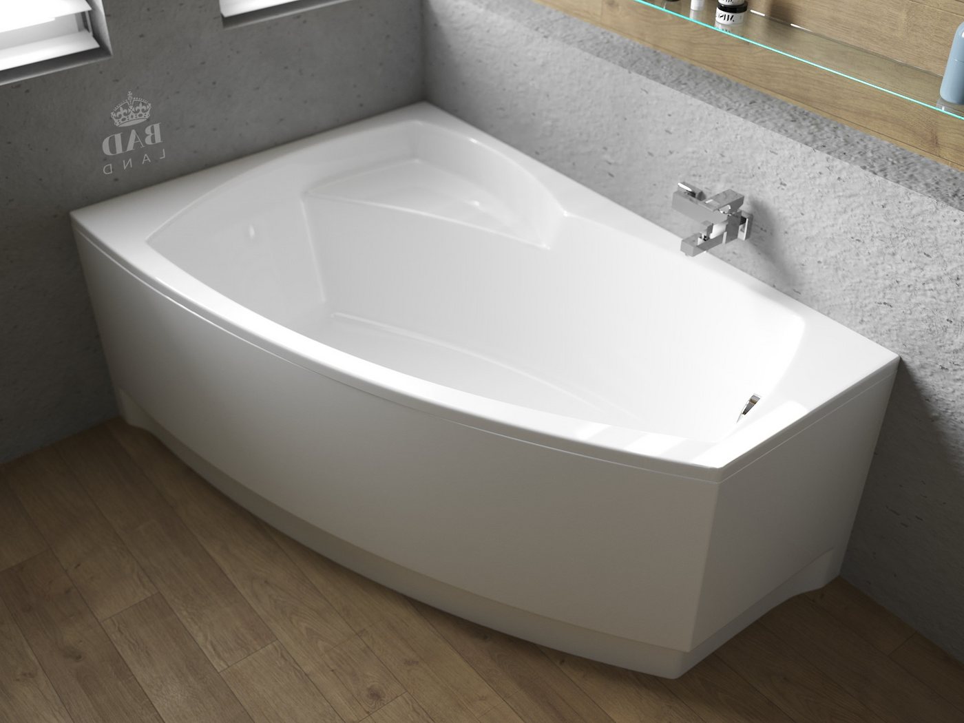 Thumbnail - KOLMAN Badewanne Eckbadewanne Frida 150x90, Ablaufgarnitur & Füße GRATIS
