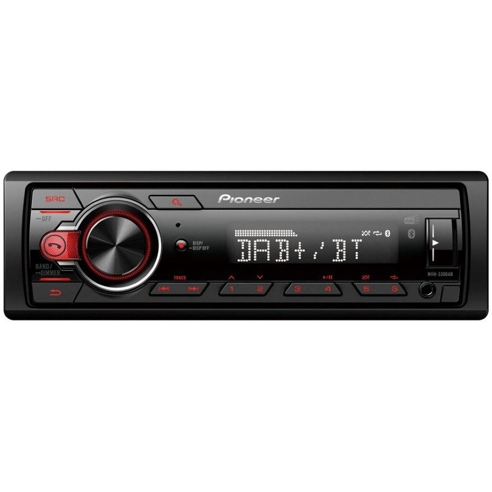 Pioneer MVH-330DAB 1-DIN-Autoradio für digitales Radio. Autoradio