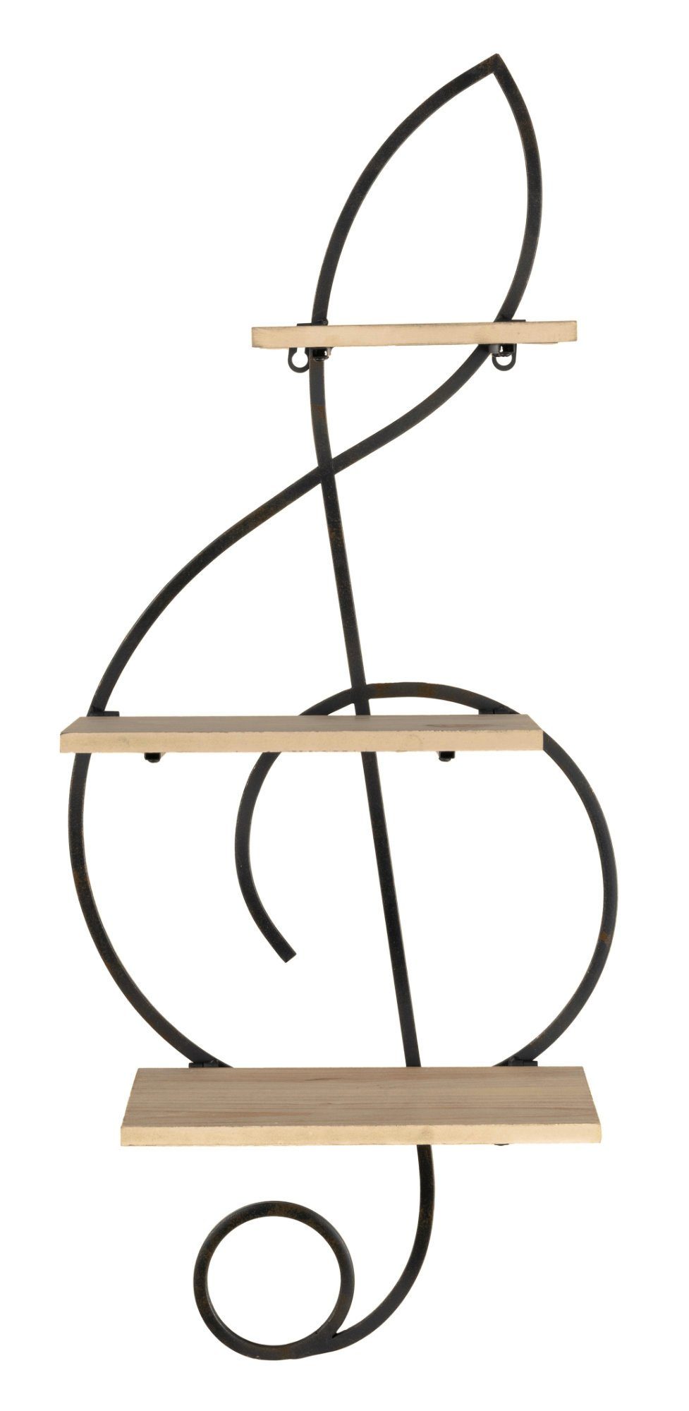 joycraft Wandregal NSR-90 Hängeregal in Notenschlüsselform, Aged-Look Musikzimmer-Regal im Violinschlüssel-Design