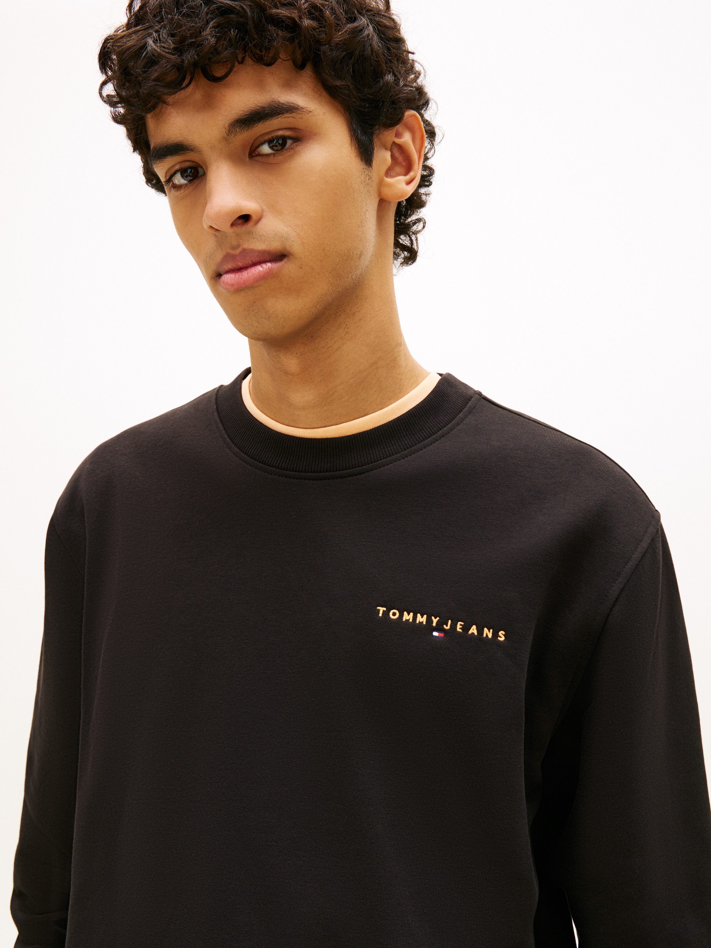 Tommy Jeans Sweatshirt TJM REG LINEAR CREW EXT mit Logostickerei günstig online kaufen