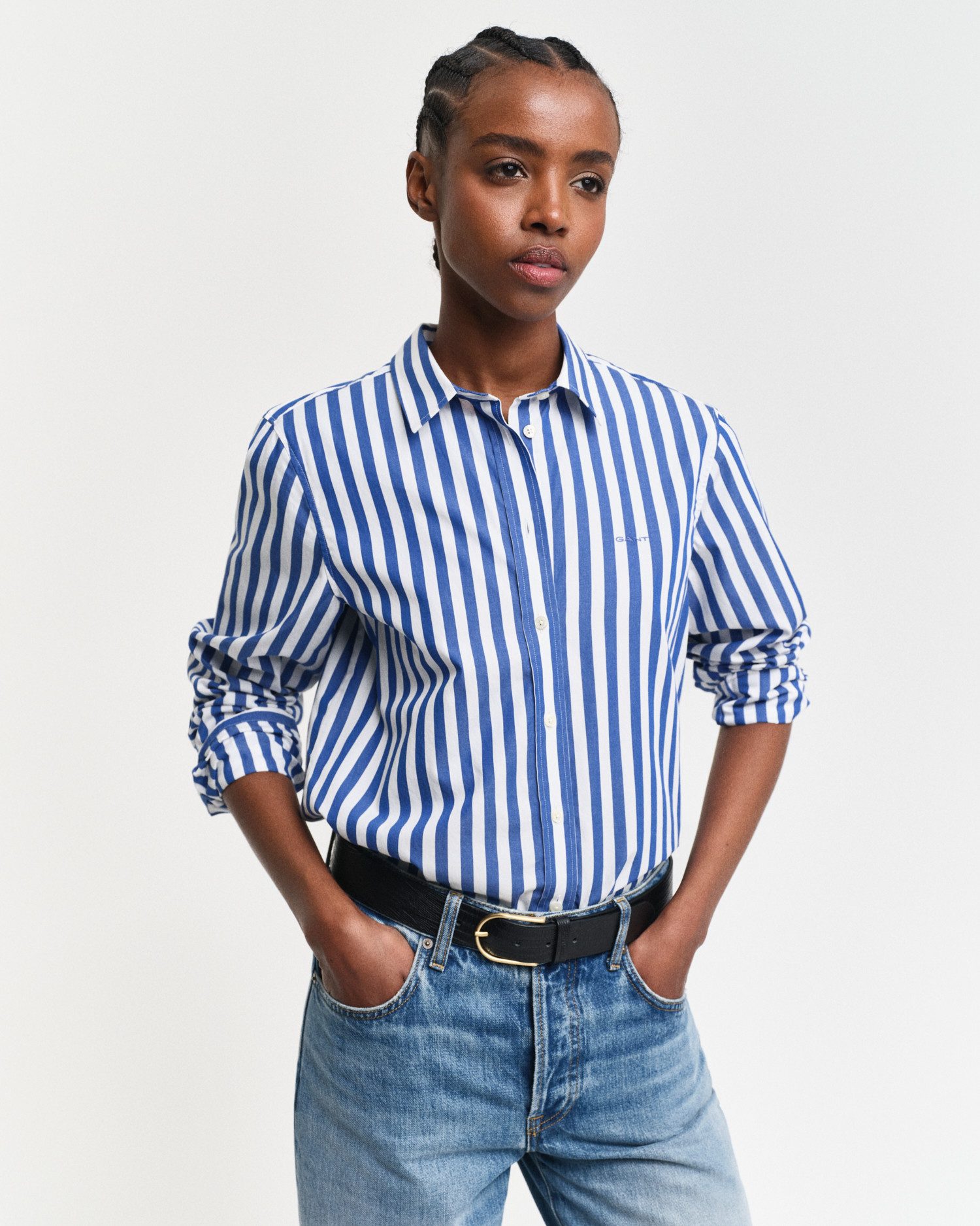Langarmbluse REG POPLIN WIDE STRIPED SHIRT