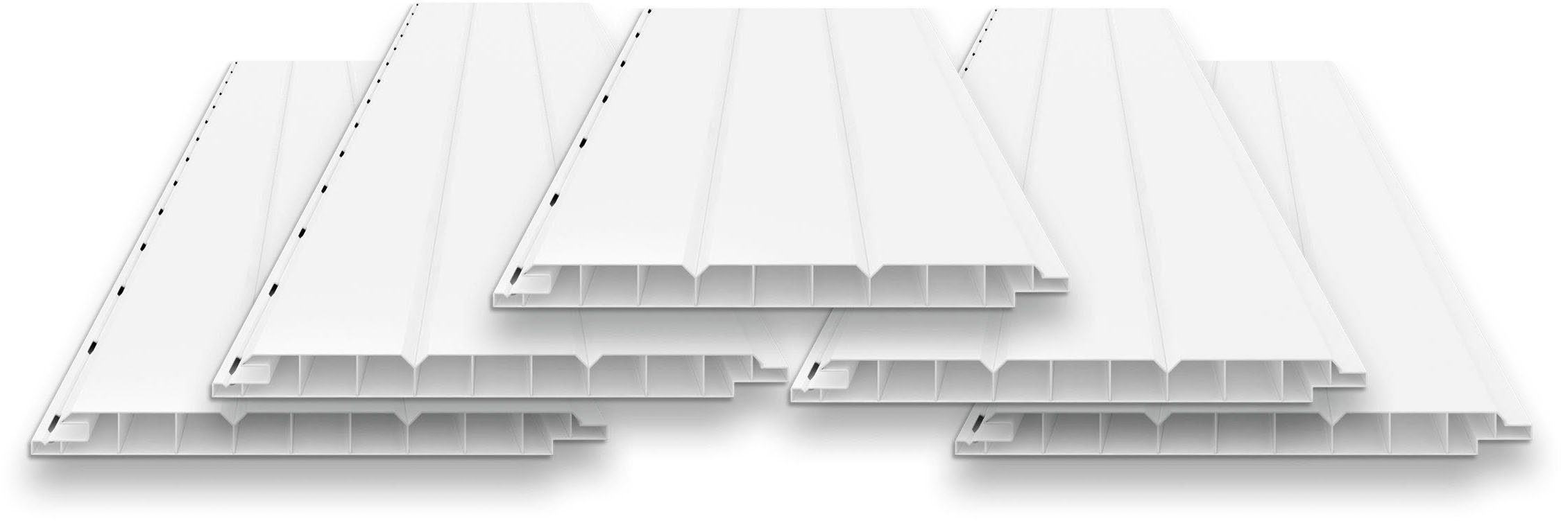 20x300 Tetzner die & für 3-Brett-Optik, m) Jentzsch weiß, 5-tlg., (Spar-Set, Verschraubung PVC-Hohlkammerprofil, mit BxL: Verkleidungspaneel 200 cm, Langlöchern 3 VP