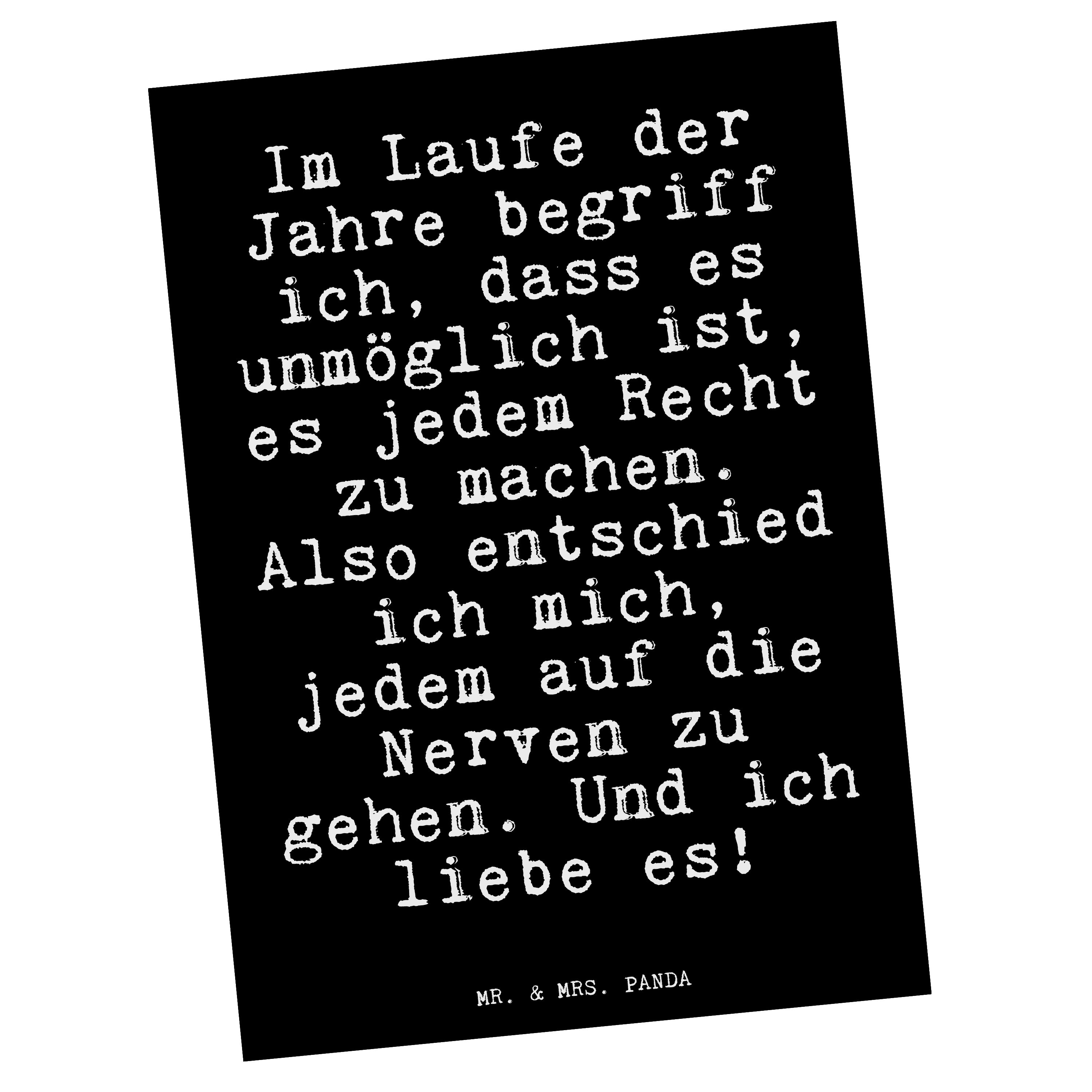 Mr. & Mrs. Panda Postkarte »Im Laufe der Jahre... Schwarz Weisheit