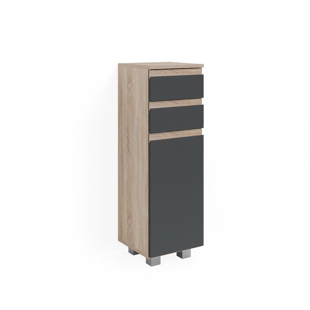 Vicco Midischrank J-Shape Anthrazit/Sonoma 30 x 95 cm günstig online kaufen