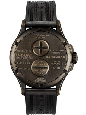 U-Boat Sportuhr U-Boat 9548 Darkmoon Brown Vintage Herrenuhr 44mm