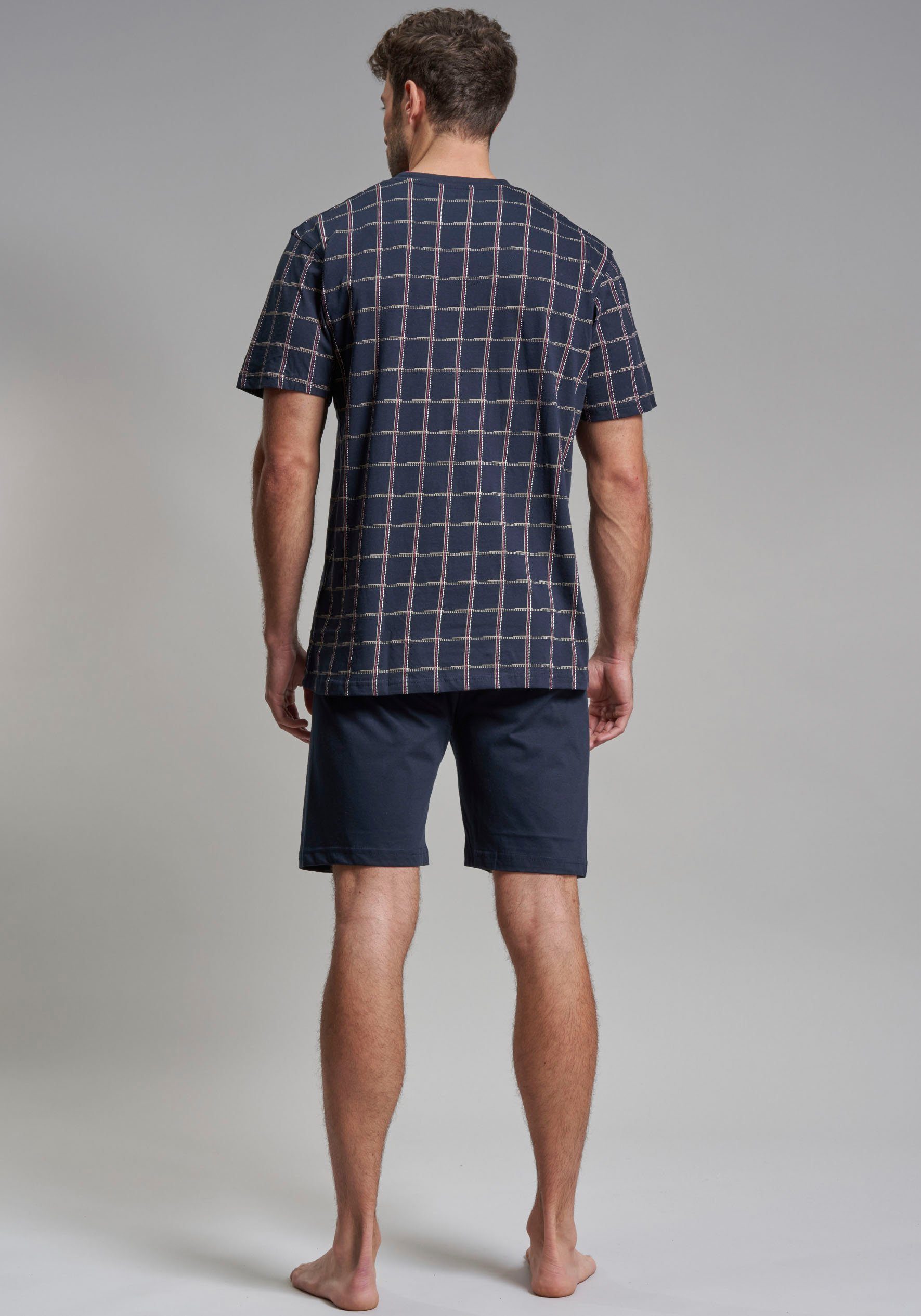 GÖTZBURG Shorty Bronx (2 tlg) Kurzarm, V-Ausschnitt, kurze Hose, Baumwolle, mit Muster