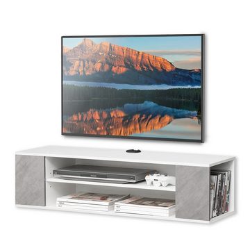 WAMPAT Lowboard (TV Board stehend und hängend, TV Schrank mit offene Fächer), Breite 100 cm