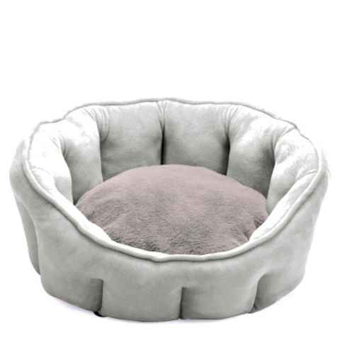 TPFLiving Tiersofa Katzenliege - Hundeliege mit gemütlicher und weicher Oberfläche, Katzenbett - Hundebett - Maße (LxBxH): 40 x 40 x 21 cm - Farbe: grau