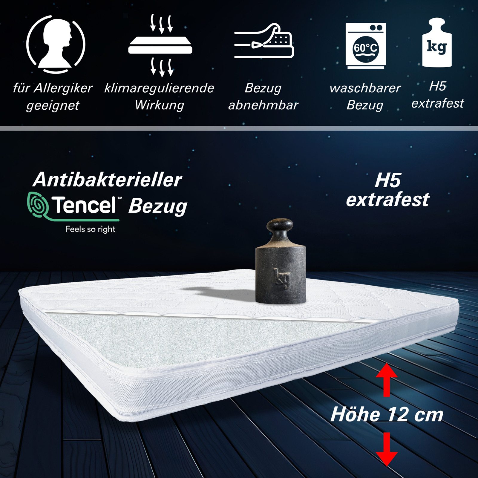 Matratzen Perfekt, Topper Kaltschaumtopper TOKIO, 12cm HOCH, EXTRA FEST Här günstig online kaufen