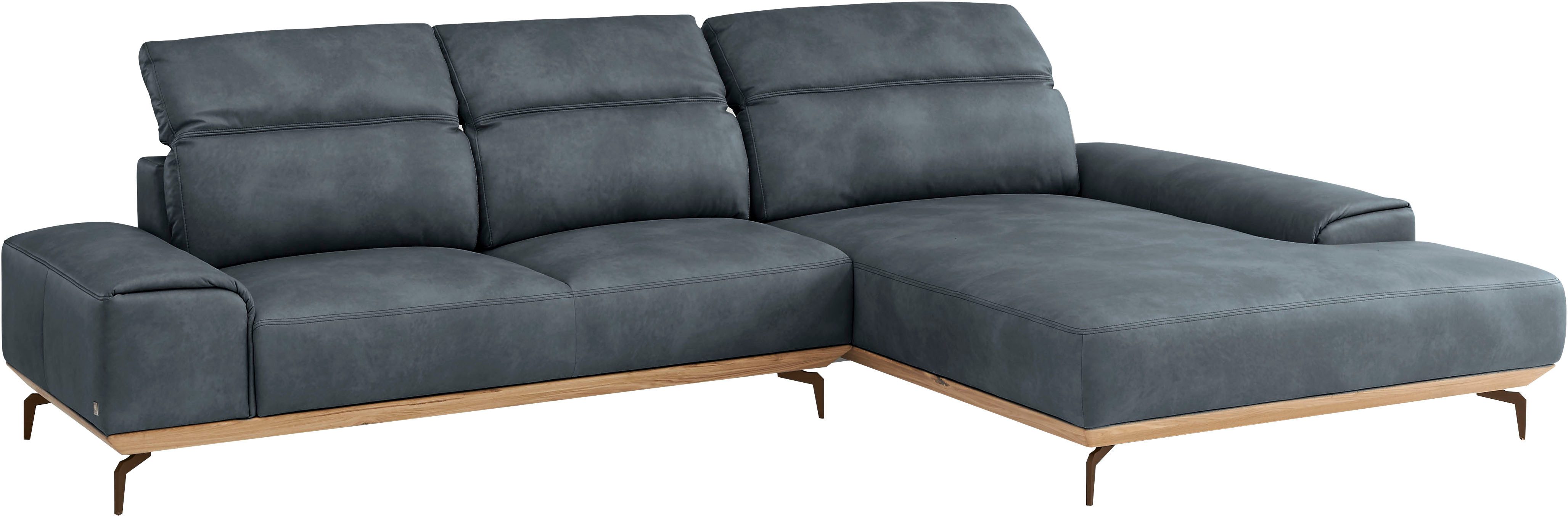 Musterring Wohnlandschaft MR 2490 Ecksofa mit erstklassigem Sitzkomfort, Long-Life-Leder, Bronze-Fuß, Sitzhöhe 48cm, wahlweise mit Funktionen, Maße 342 x 207 cm