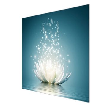 banjado Herd-Abdeckplatte Glas Magische Lotusblüte, (gehärtet, 1 tlg., inkl. selbstklebende Gummifüßchen)