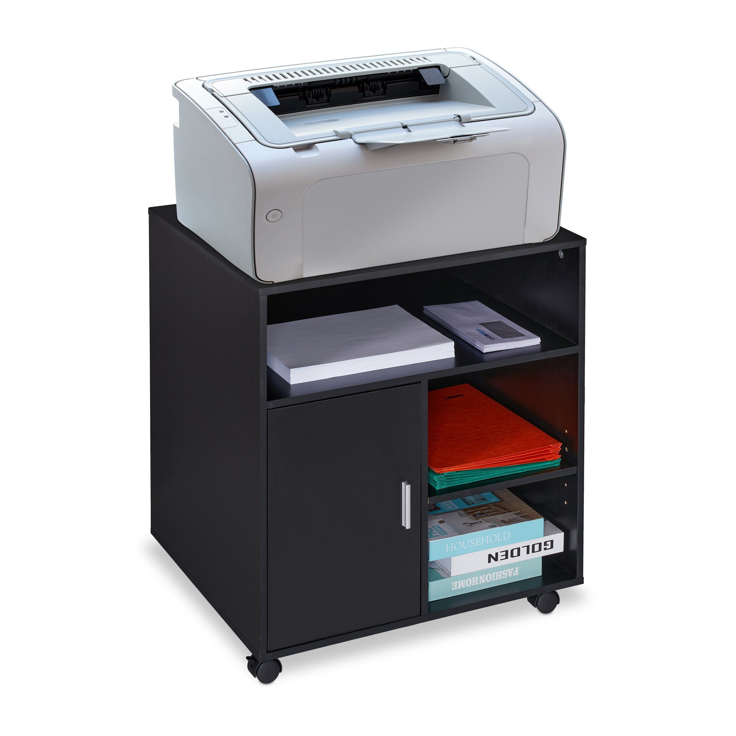 relaxdays Rollcontainer in Schwarz günstig online kaufen