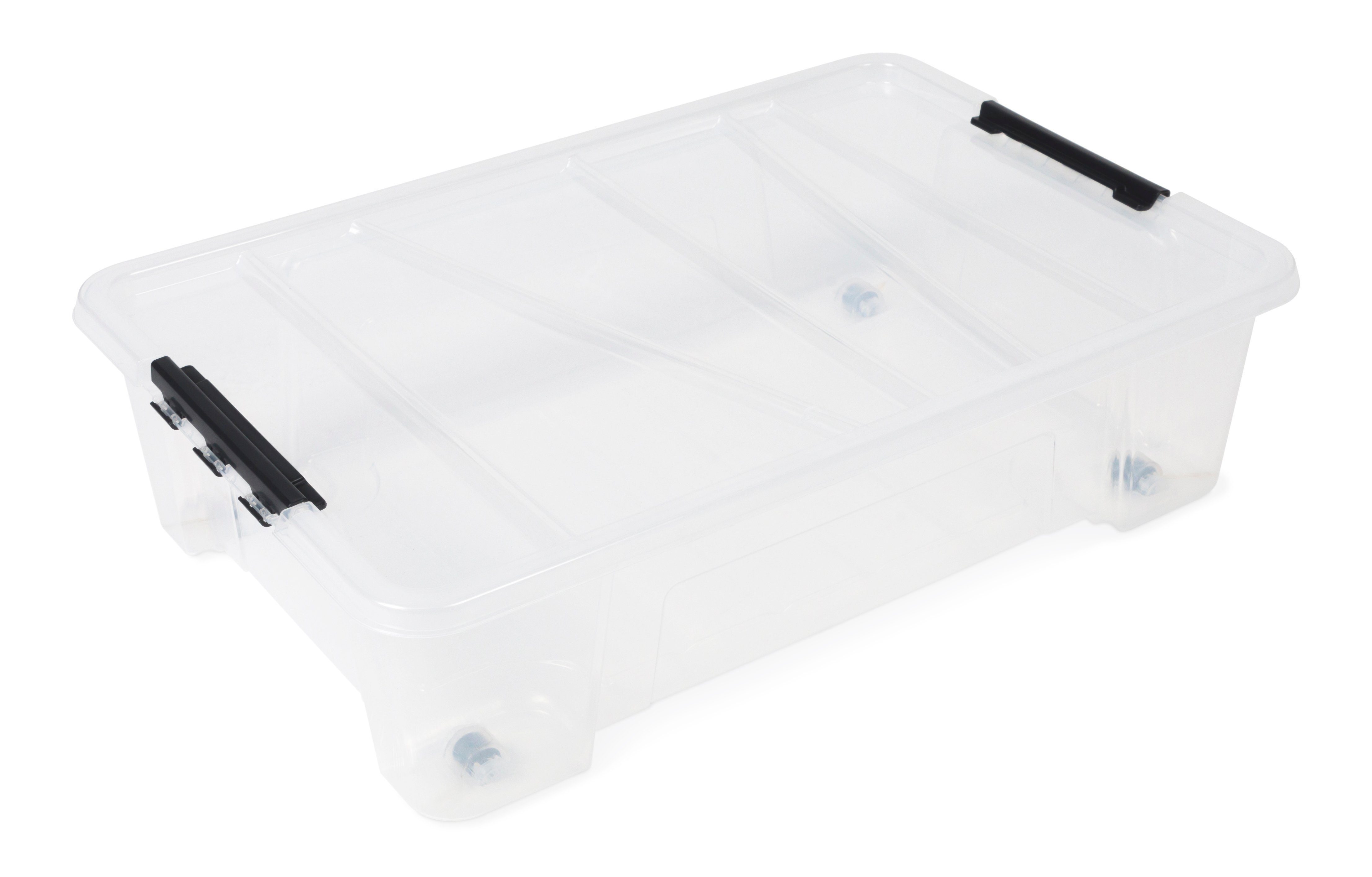 ONDIS24 Aufbewahrungsbox Unterbettbox Jolly Rollbox mit Deckel 25/35L Spielzeugkiste (1 St), transparent, stapel,- und nestbar