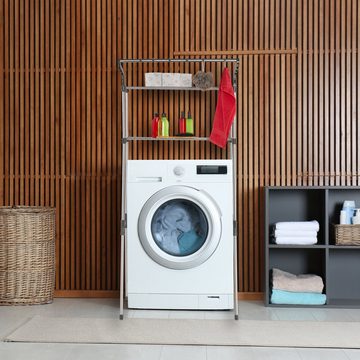 relaxdays Waschmaschinenumbauschrank Waschmaschinenregal Metall