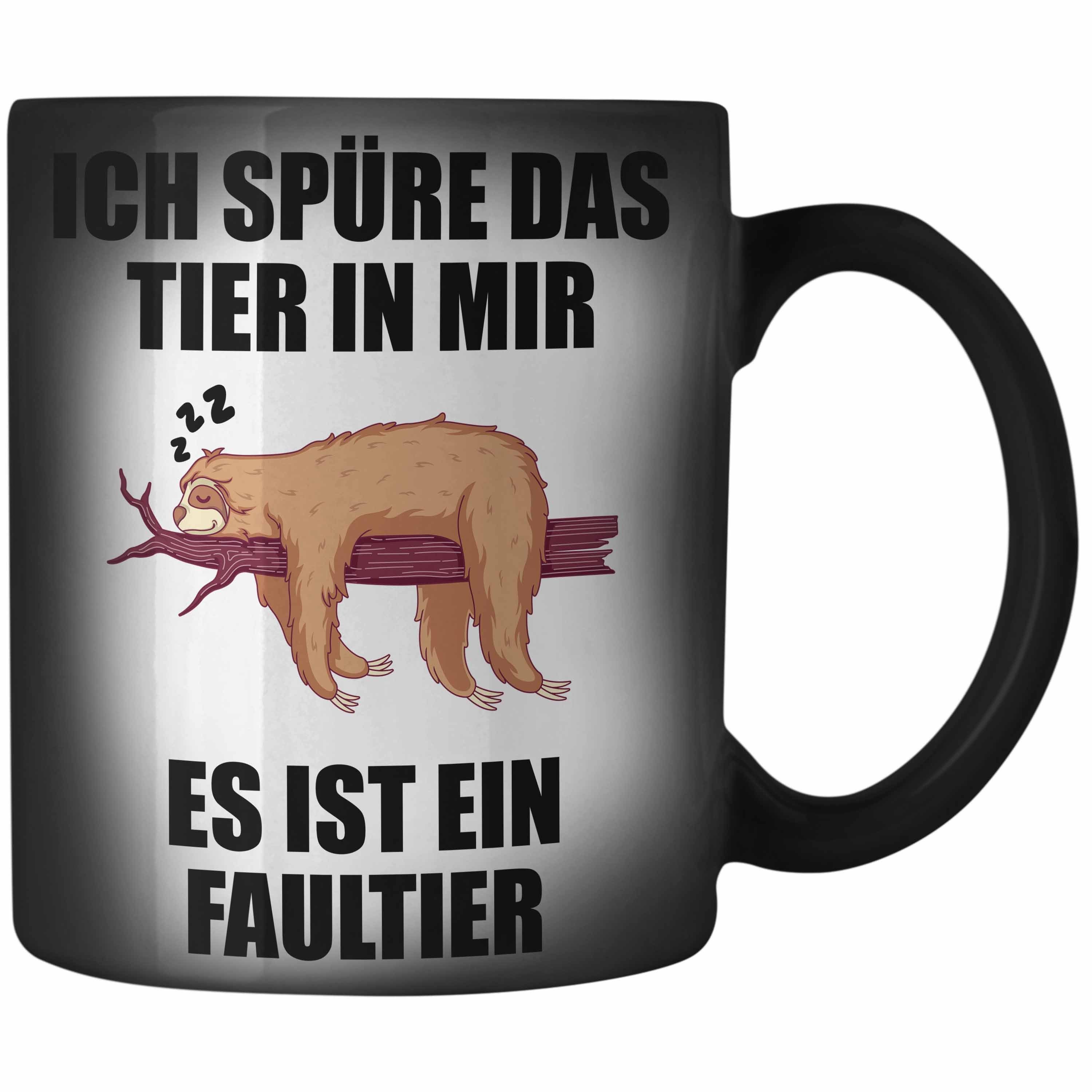 Trendation Tasse Trendation - Trendation Lustige Zaubertasse mit Spruch Mitarbeiter Faultier Geschenk Arbeitskollege Männer Frauen, Farbwechsel