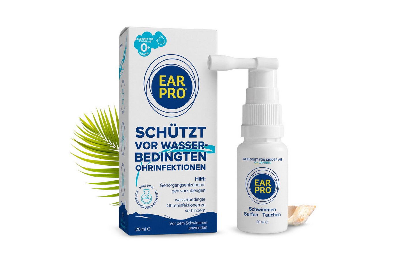 Ear Pro® Schwimm-Ohrstöpsel Ear Pro® Präventives und wasserabweisendes Ohrenspray, – Überzieht den Gehörgang mit einer wasserabweisenden Schicht