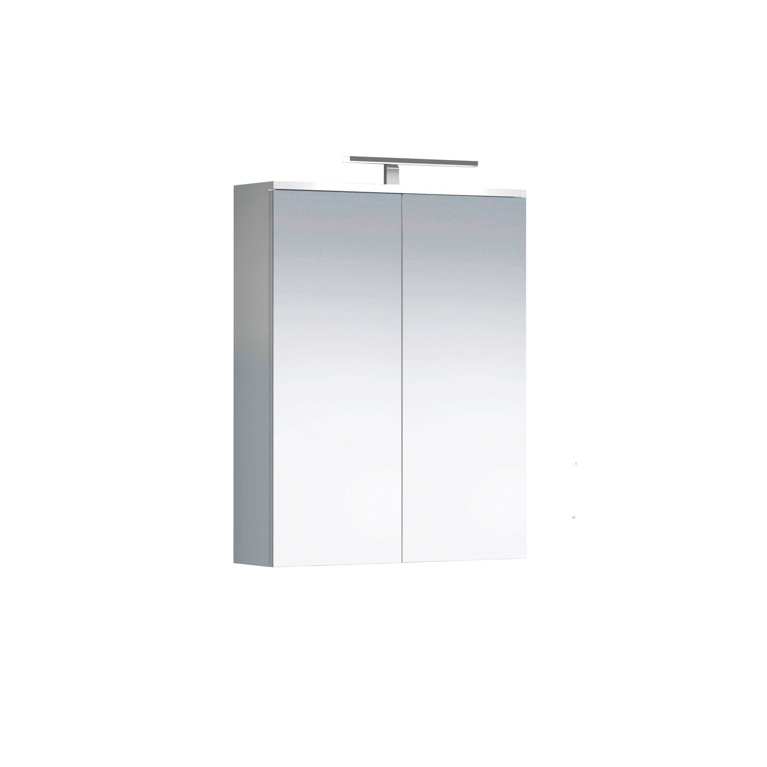 welltime Spiegelschrank Prag (1-St) mit Spiegelglastüren, zwei Badmöbel 60cm Breite