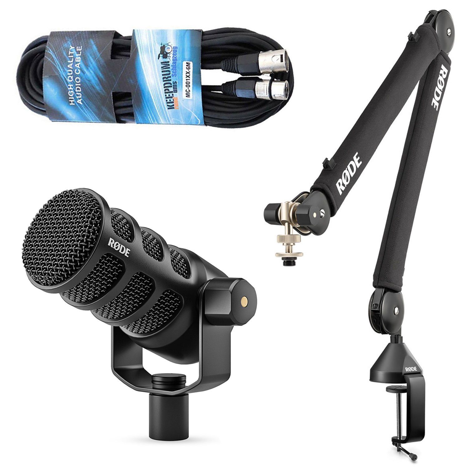 Mikrofon Rode Podmic USB XLR Mikrofon mit PSA-1+ PLUS Stativ u Kabel