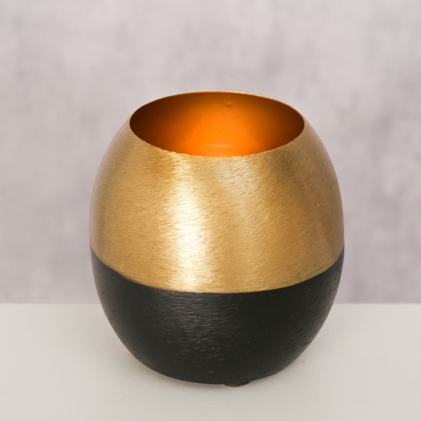 BOLTZE Teelichthalter Anelo – Elegantes Windlicht in Gold und Schwarz, Hand günstig online kaufen