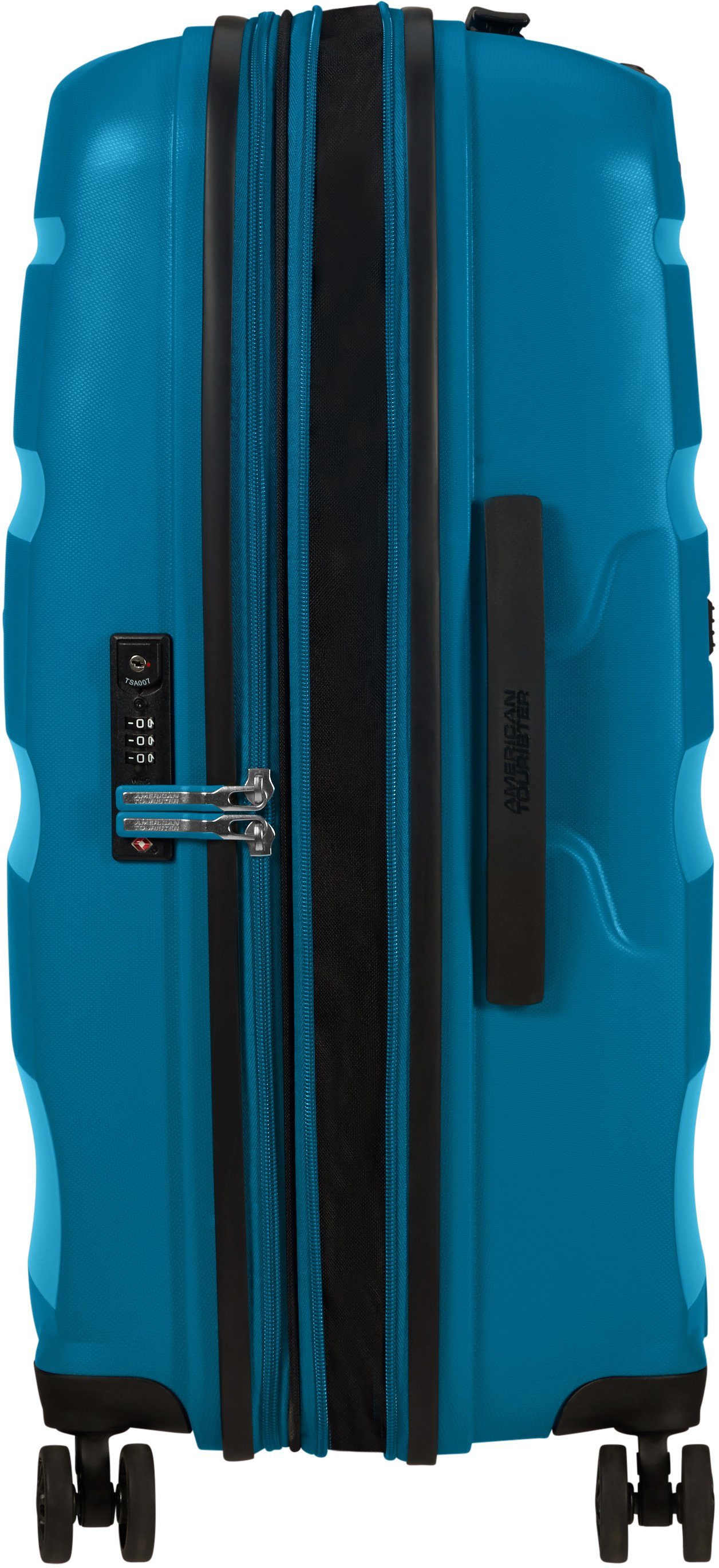 Bon Rollen, mit Tourister® 4 American Air Hartschalen-Trolley Volumenerweiterung cm, Blue Seaport DLX, 66
