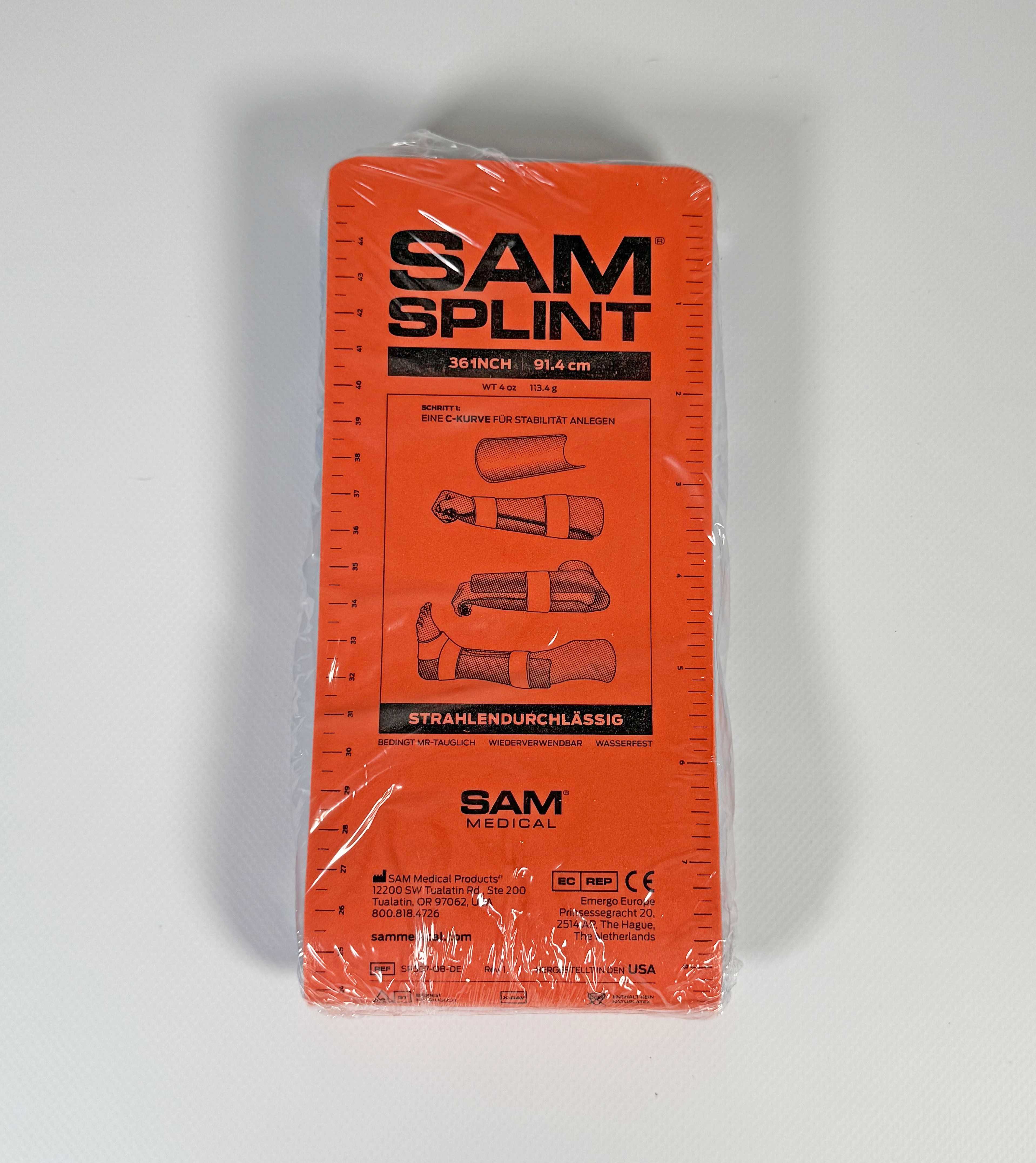 SAM® Bandage SAM Splint Universalschiene 11 x 91 cm, gefaltet (Einzelartikel, 1-tlg., 1 Universalschiene, gefaltet), flexibel formbar, wasserdicht, röntgendurchlässig