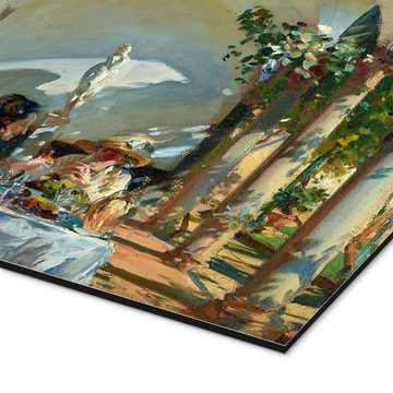 Posterlounge Alu-Dibond-Druck John Singer Sargent, Frühstück in der Loggia, Mediterran Malerei