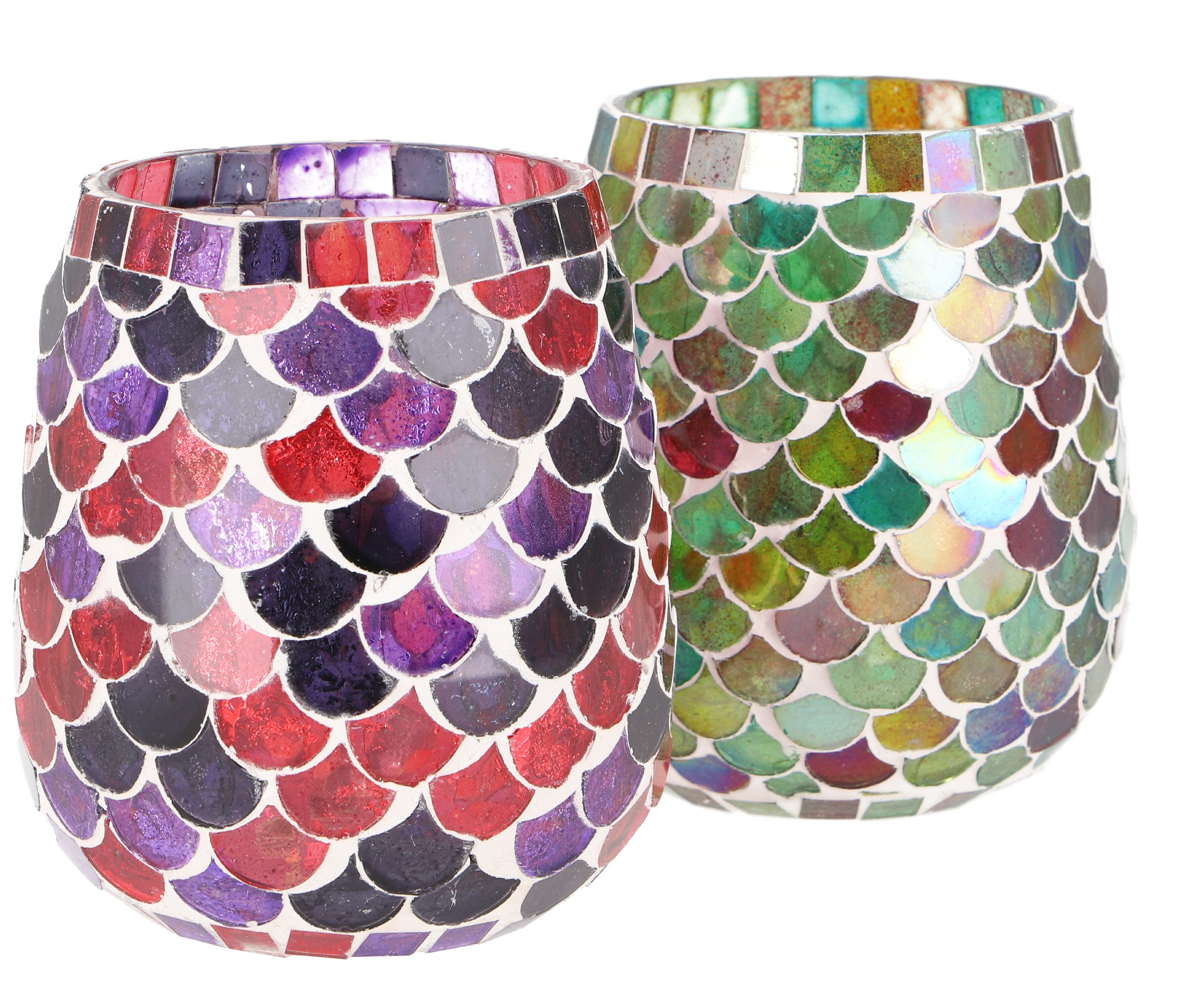 Guru-Shop Windlicht 2 handgearbeitete Glas Mosaik günstig online kaufen