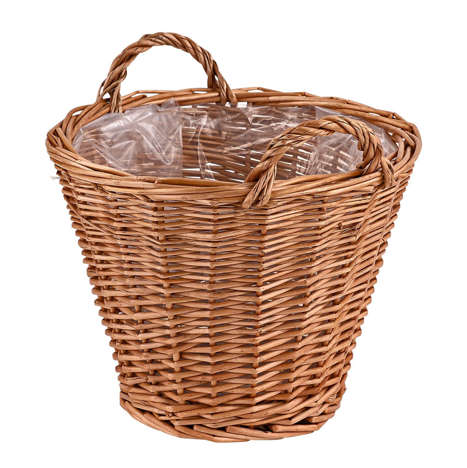 Weidenkorb Weiden Pflanzkorb 30 cm mit Folie