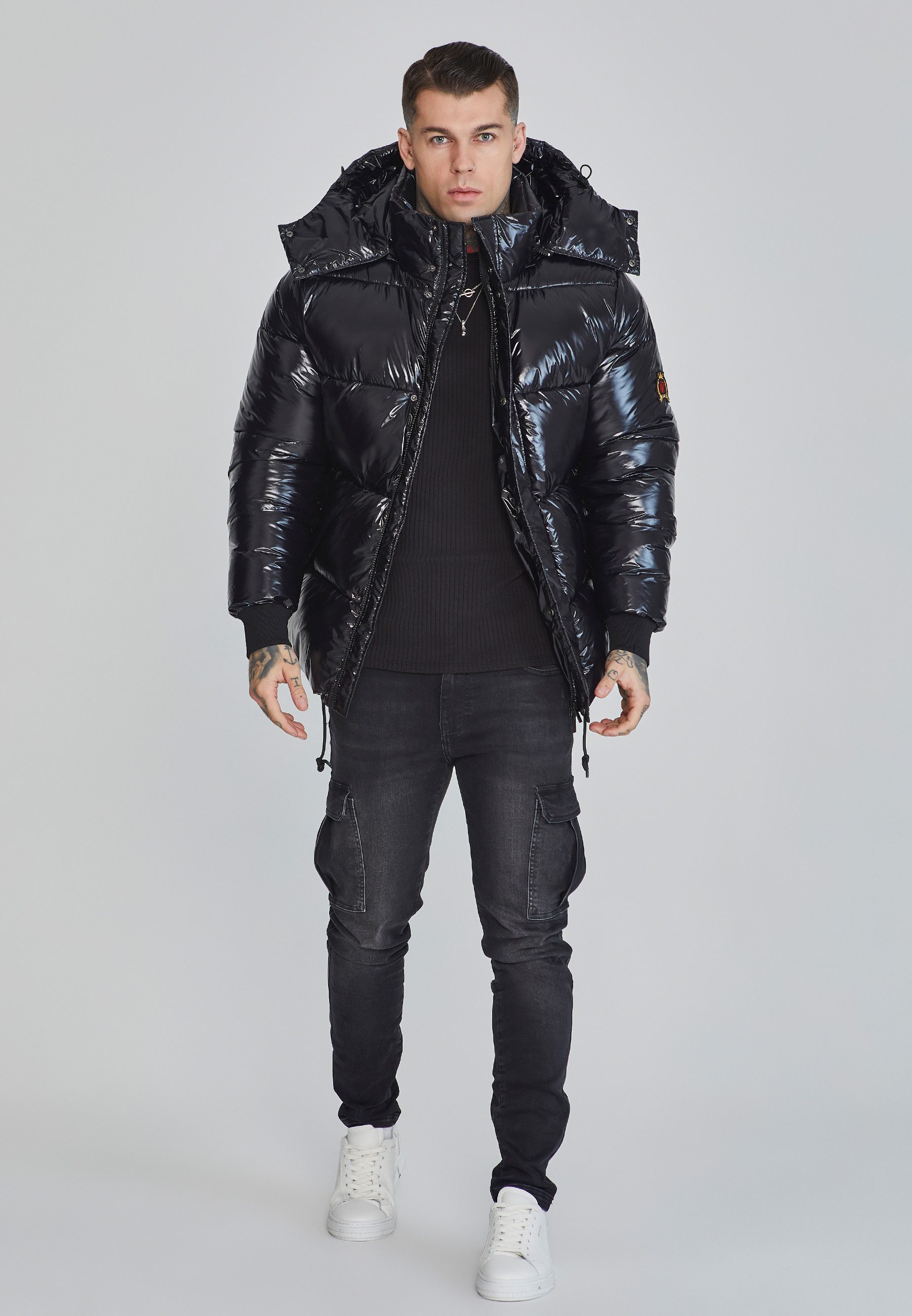 Siksilk Outdoorjacke SikSilk Herren Schwarze Outdoorjacke günstig online kaufen