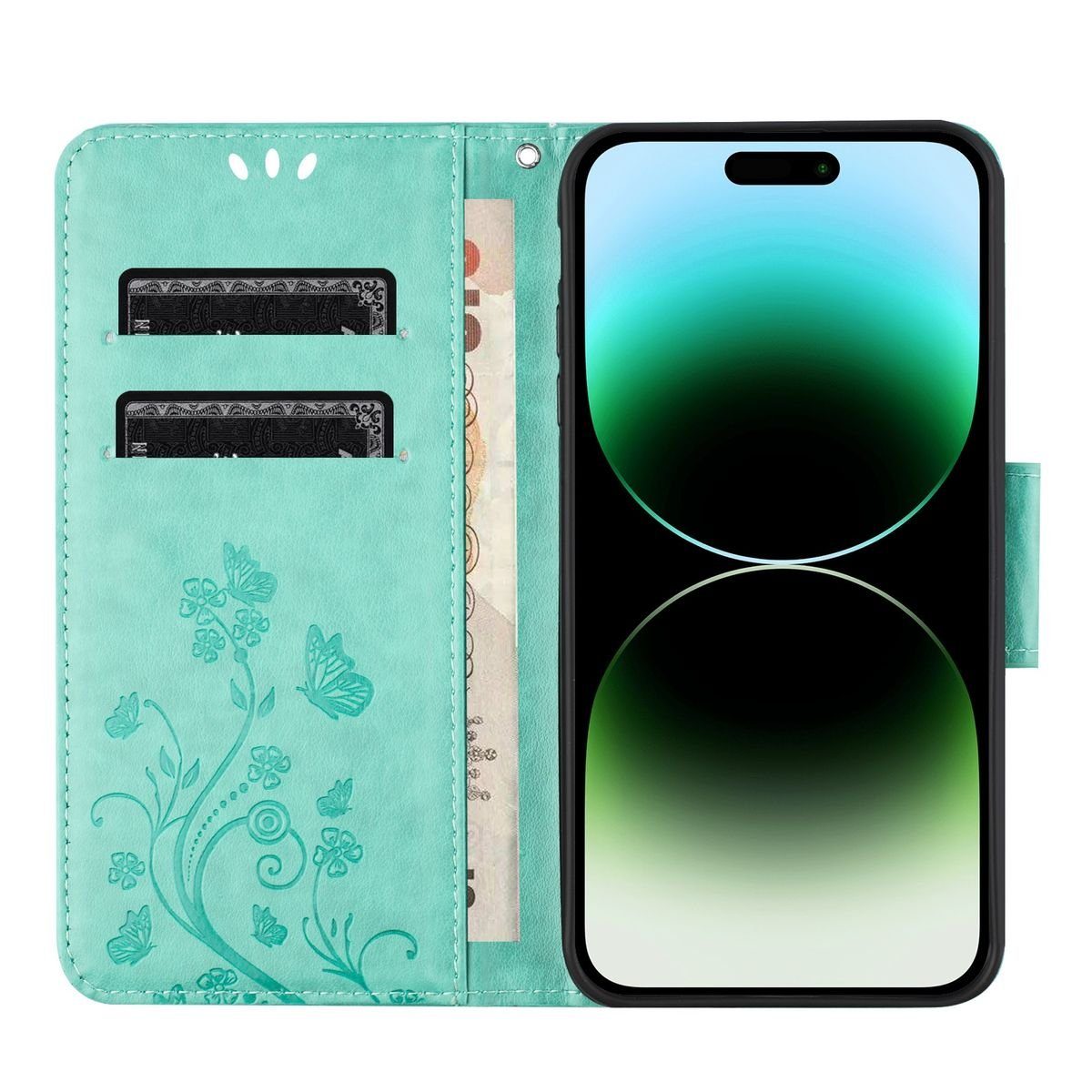 König Design Handyhülle Apple iPhone 15 Pro Max, Schutzhülle Schutztasche Case Cover Etuis Wallet Klapptasche Bookstyle