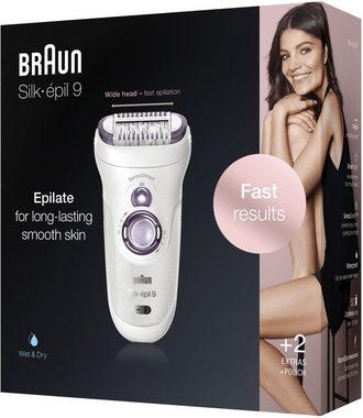 Braun Epilierer Silk-épil 9 9/700 SensoSmart, Aufsätze: 3 St., für langanhaltende Haarentfernung
