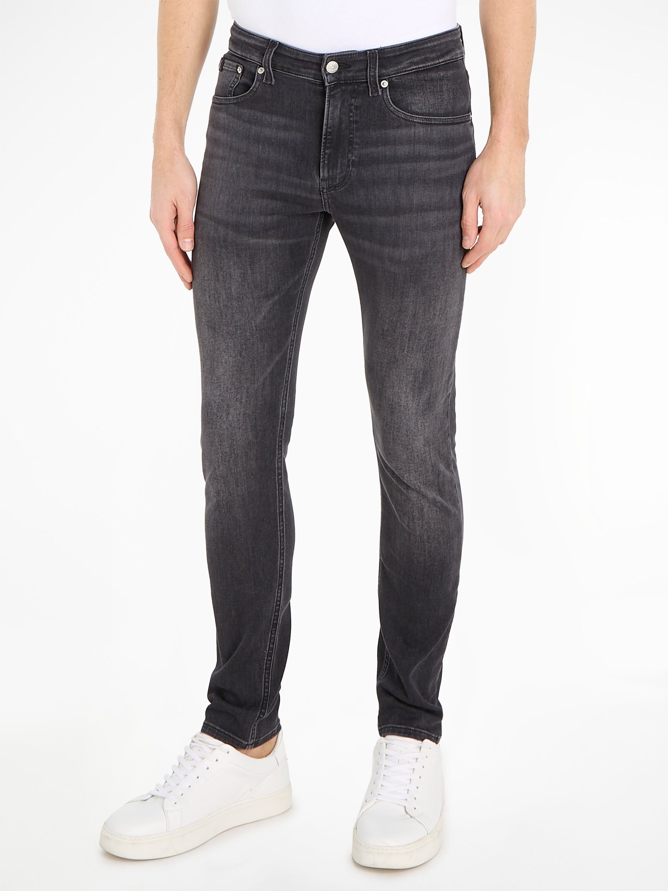 Calvin Klein Jeans Skinny-fit-Jeans SKINNY mit Leder-Badge