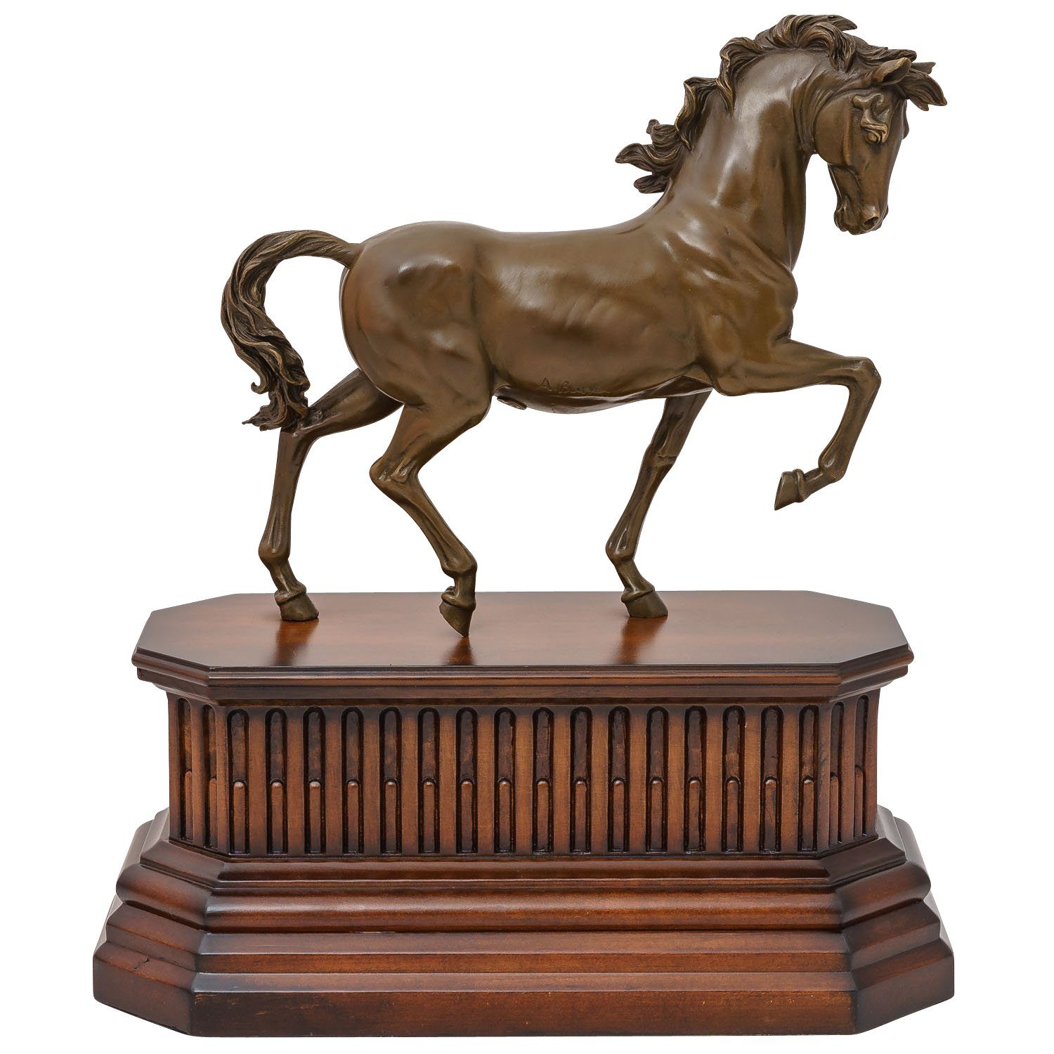 Aubaho Skulptur Bronzeskulptur nach Barye Pferd Bronze Figur Statue Antik-Stil 47cm Re | Skulpturen