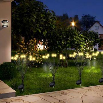Salcar LED Solarleuchte Solarleuchten Garten Erdspieß 2er Set, Solar Gartenleuchten Kugeln, LED fest integriert, Warmweiß