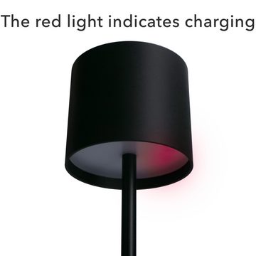 LED's light Außen-Tischleuchte 1000492 Akku LED-Tischleuchte, LED, schwarz dimmbar IP54 warm-neutral-kaltweiß Ladeschale