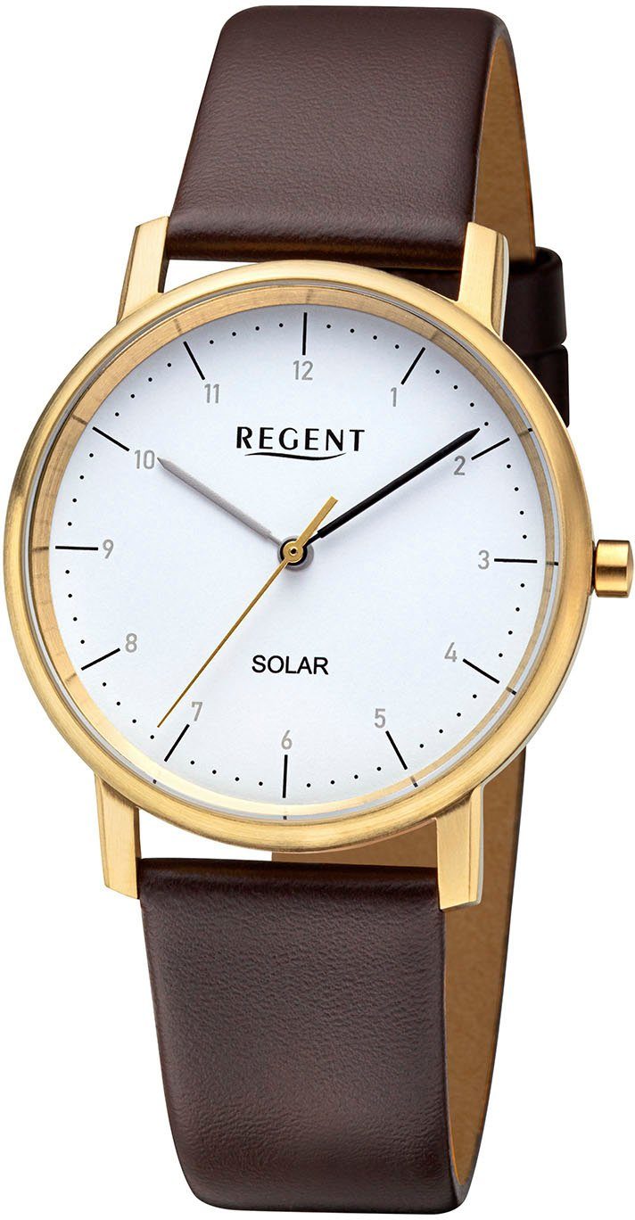 Regent Solaruhr F1555 - 20679GP, Armbanduhr, Damenuhr, Mineralglas, analog