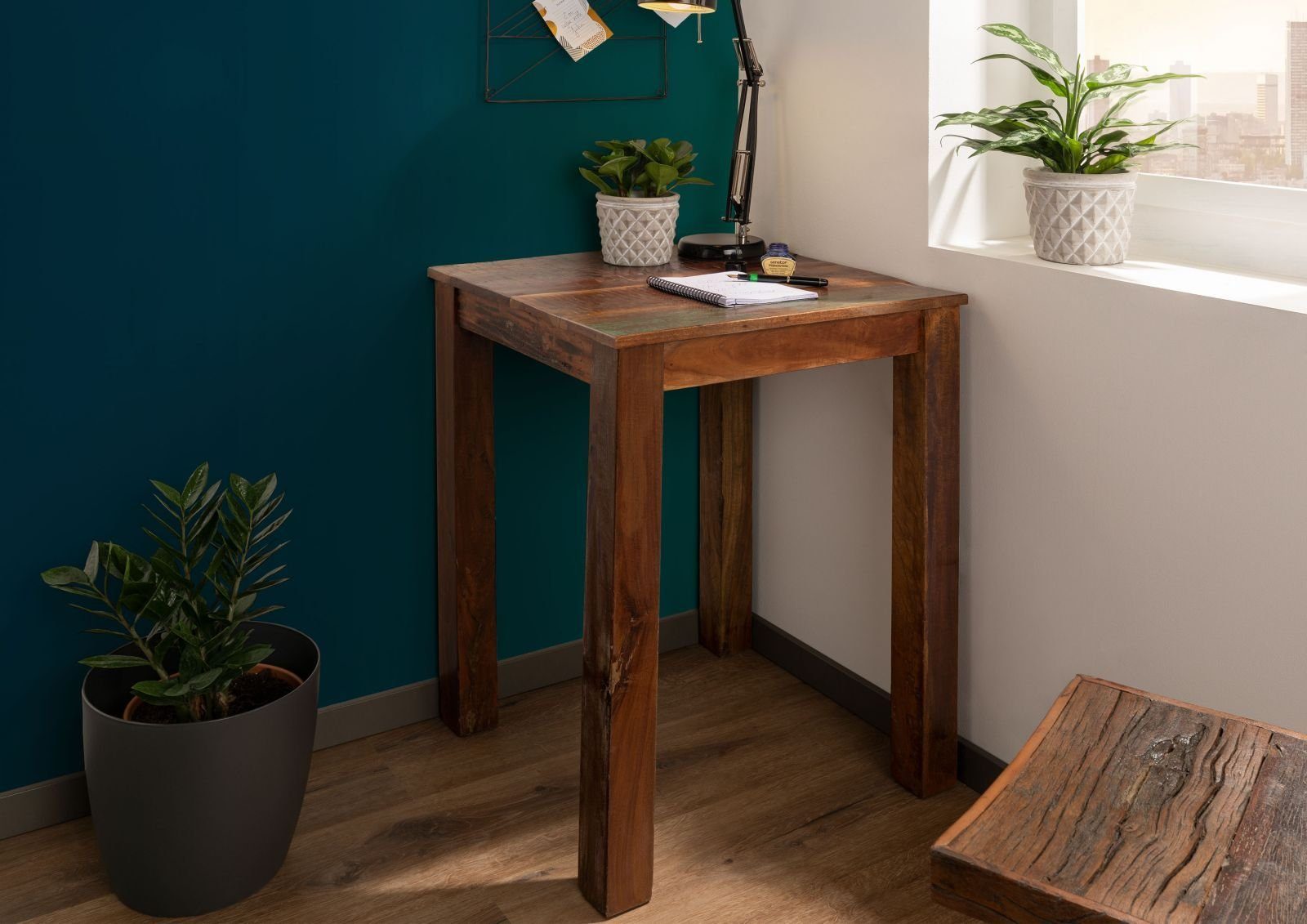 Massivmoebel24 Esstisch Esstisch Altholz 60x60x76 mehrfarbig günstig online kaufen
