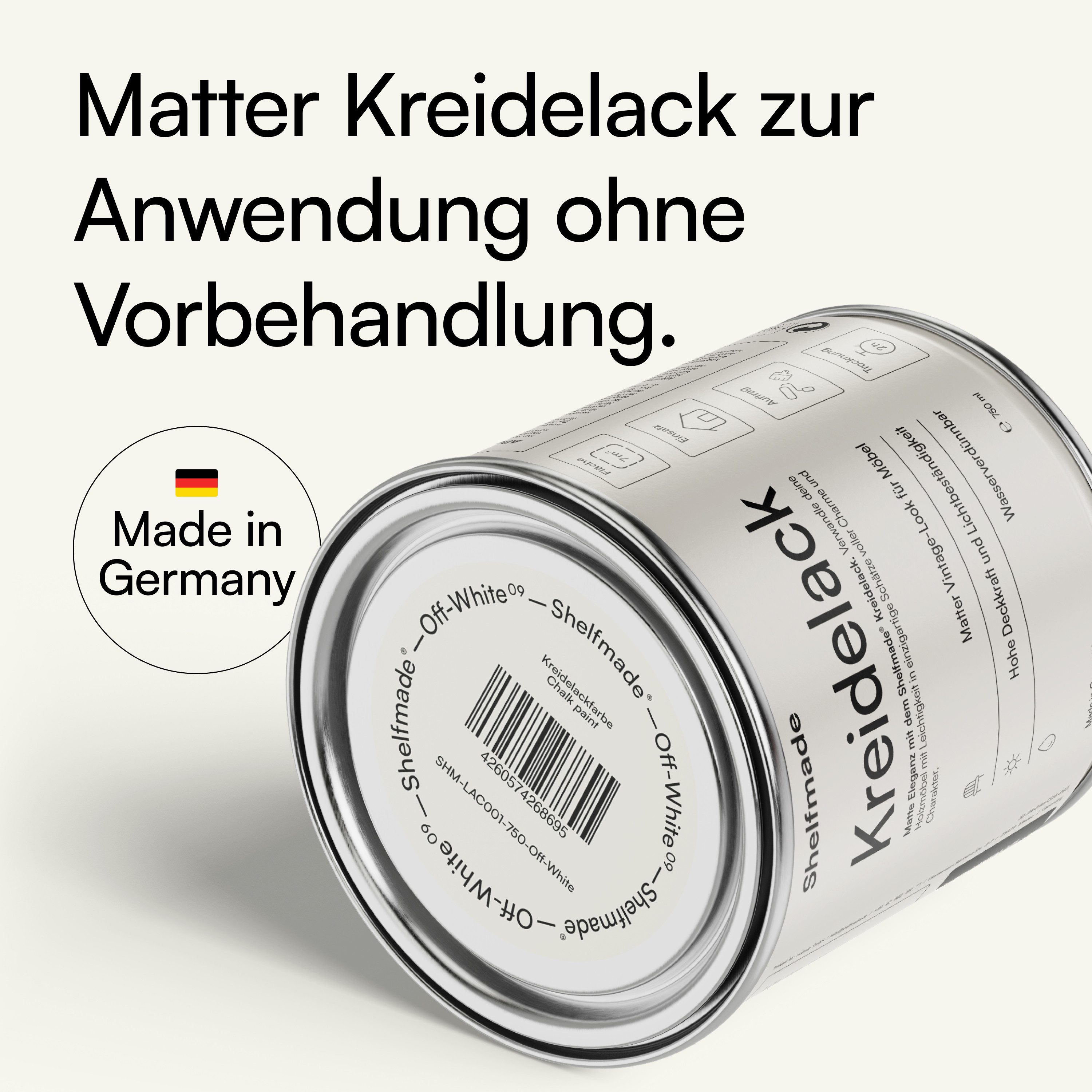 shelfmade Kreidefarbe Kreidefarbe Möbel Shabby Chic Holzlack DIY - Chalk Paint matter Look – Bild 4 von 5