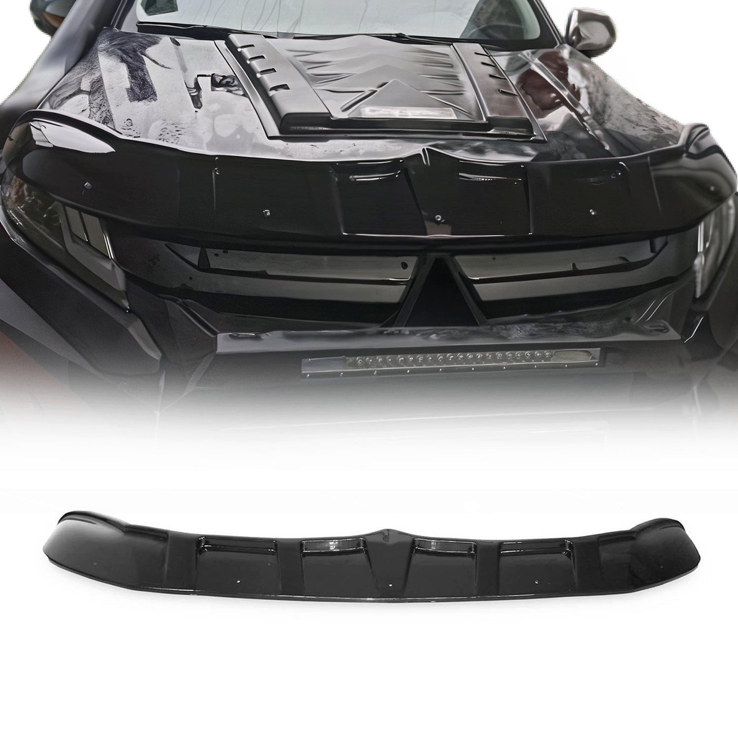 OMAC Lüftungsgitter Motorhaube Deflektor für Mitsubishi L200 2019-25 ABS (1 St), Luftabweiser, Abweiser, Schneeschutz, Langlebig,Einfache Montage