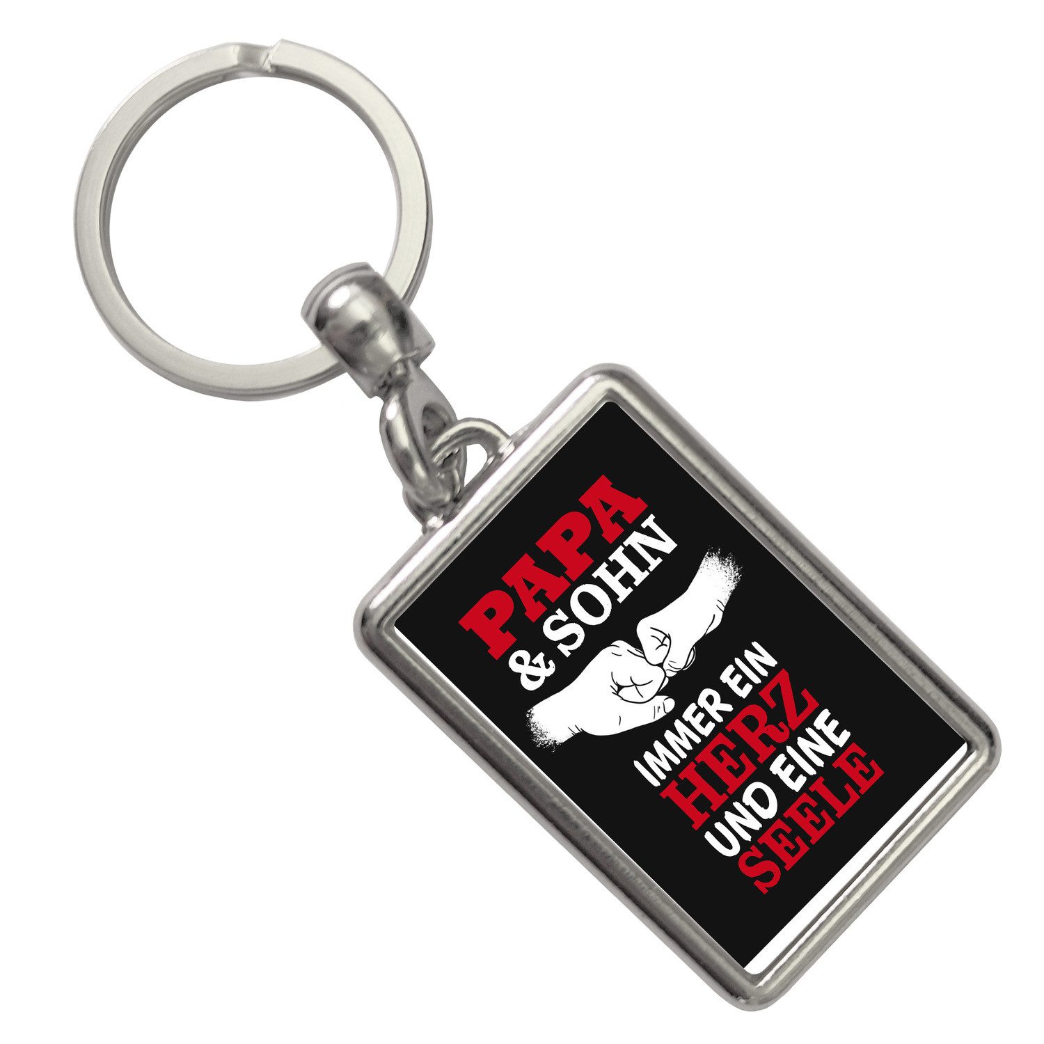 speecheese Schlüsselanhänger Papa & Sohn ein Herz und eine Seele Schlüsselanhänger mit Spruch in