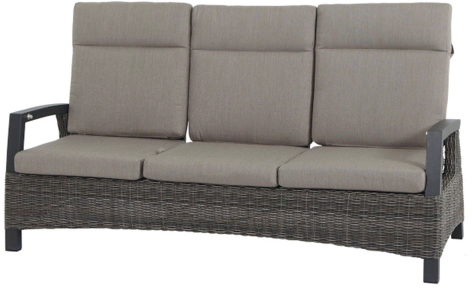 Siena Garden Gartenlounge-Set Corido, (Set, 9-tlg), bestehend aus 2 Sesseln, 1 Sofa, 1 Tisch und 5 Auflagen