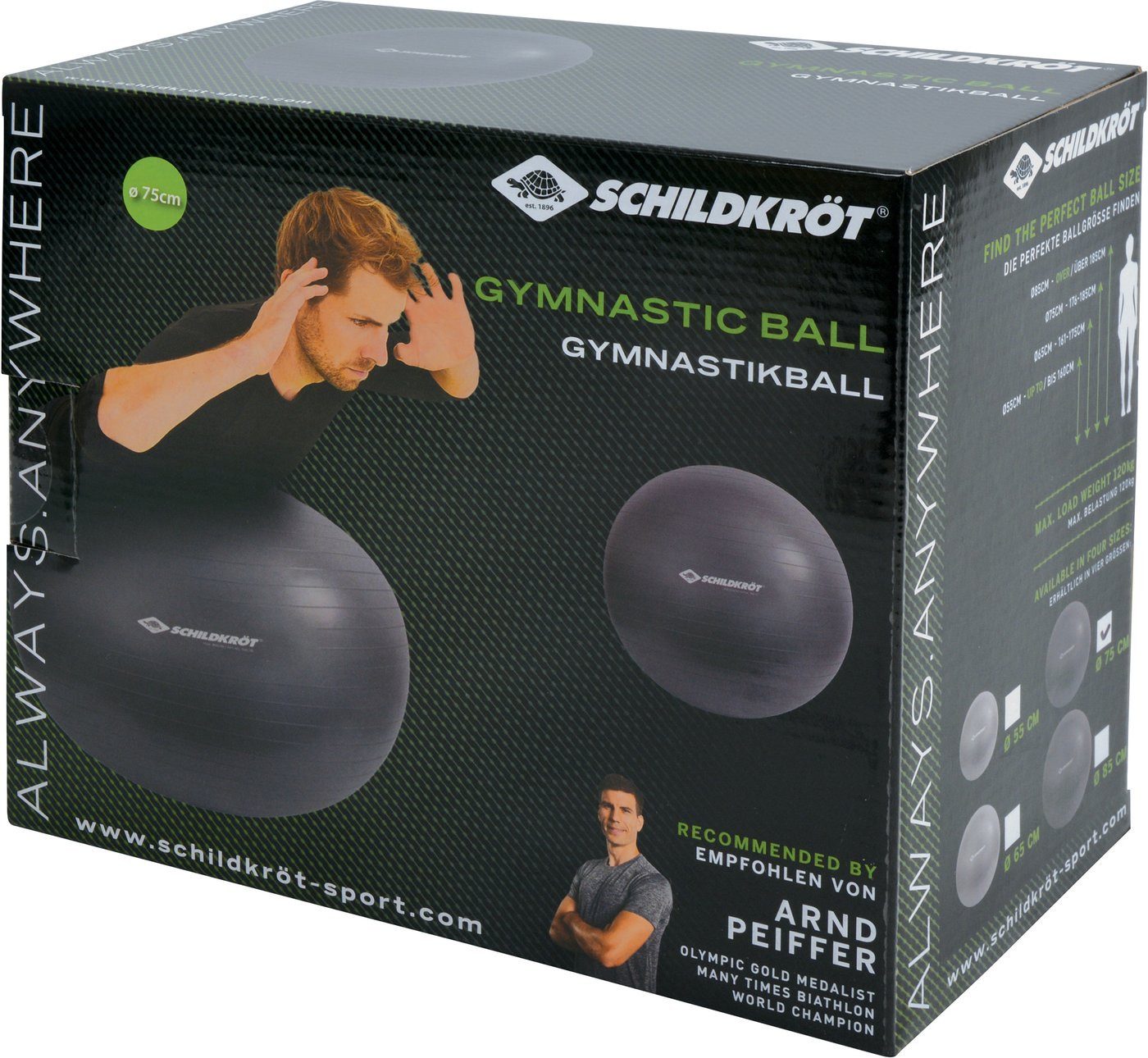 Schildkröt-Fitness Physioball GYMNASTIKBALL 75cm, (anthracite)